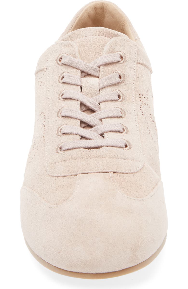 Stuart Weitzman Cruz Perforated Suede Sneaker, Alternate, color, Cipria