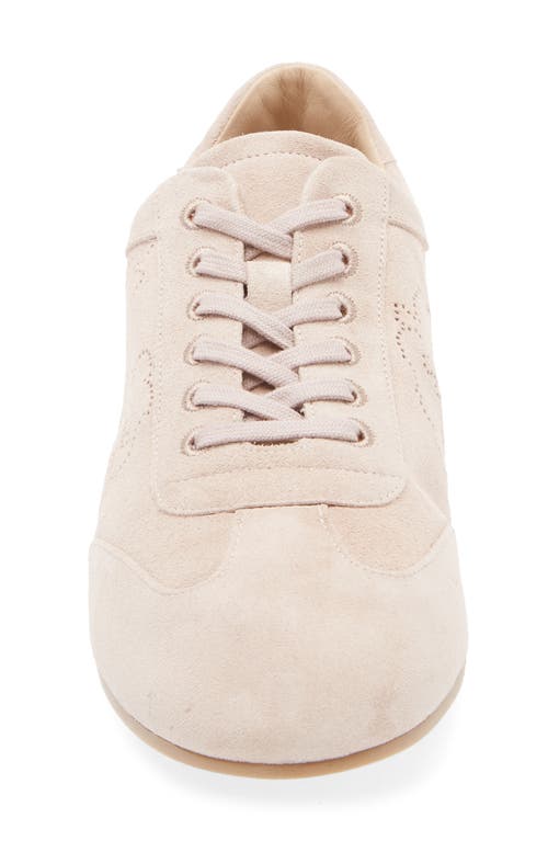 Stuart Weitzman Cruz Perforated Suede Sneaker In Pink