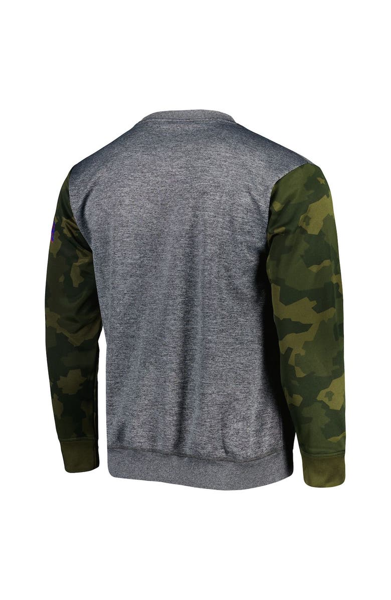 FANATICS Men's Fanatics Branded Heather Charcoal Philadelphia 76ers Camo Stitched Sweatshirt, Alternate, color, Heather Charcoal