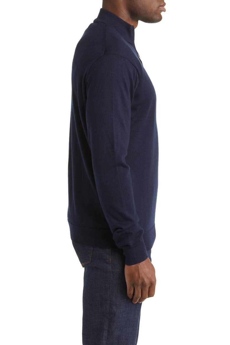 Crown Soft Quarter Zip Merino Wool Blend Pullover, Alternate, color, NAVY