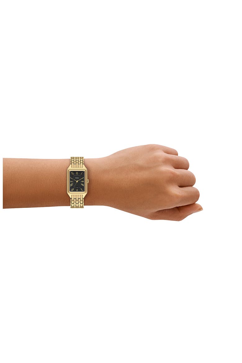 Raquel Bracelet Watch, 23mm x 38mm, Alternate, color, GOLD/ BLACK