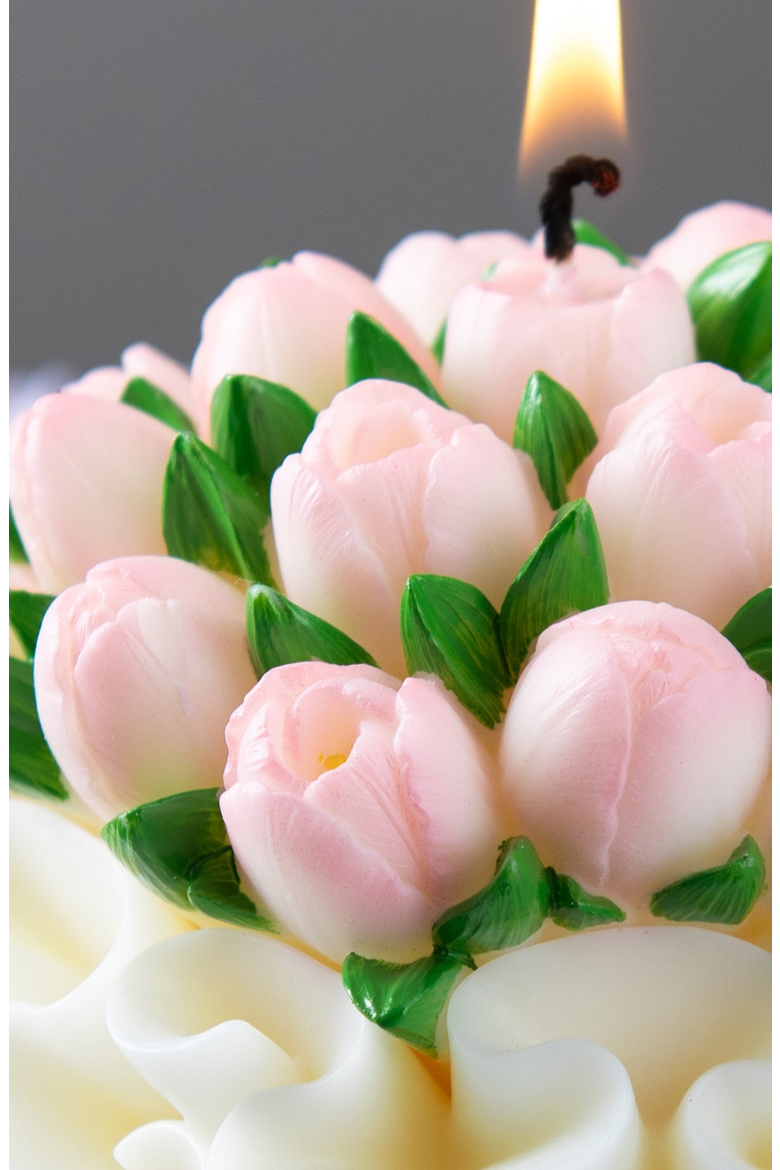 Tulip Bouquet Candle, Alternate, color, Soft Pink / White