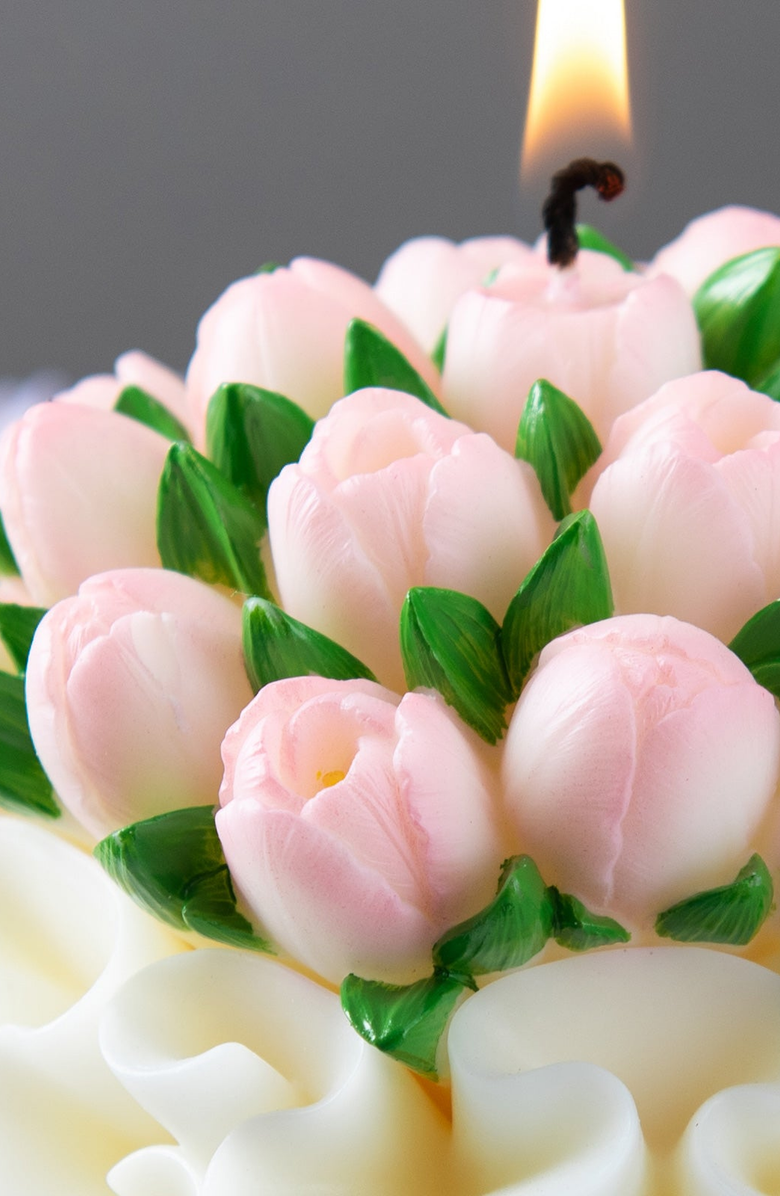 Southlake gifts Tulip Bouquet Candle, Alternate, color, Soft Pink / White