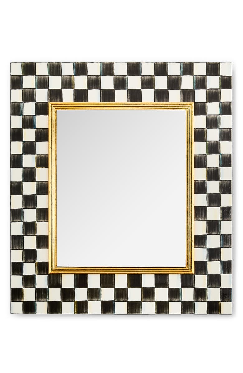 MACKENZIE CHILDS Courtly Check Enamel Wall Mirror, Main, color, Black
