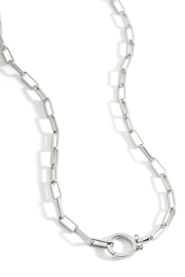 Mint Paperclip Necklace, Main, color, Silver