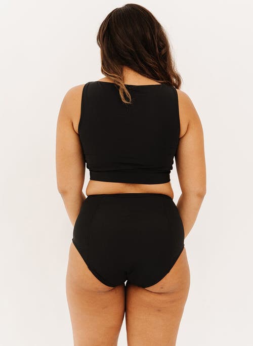 Lime Ricki Swimwear Knotted Crop Top In Black