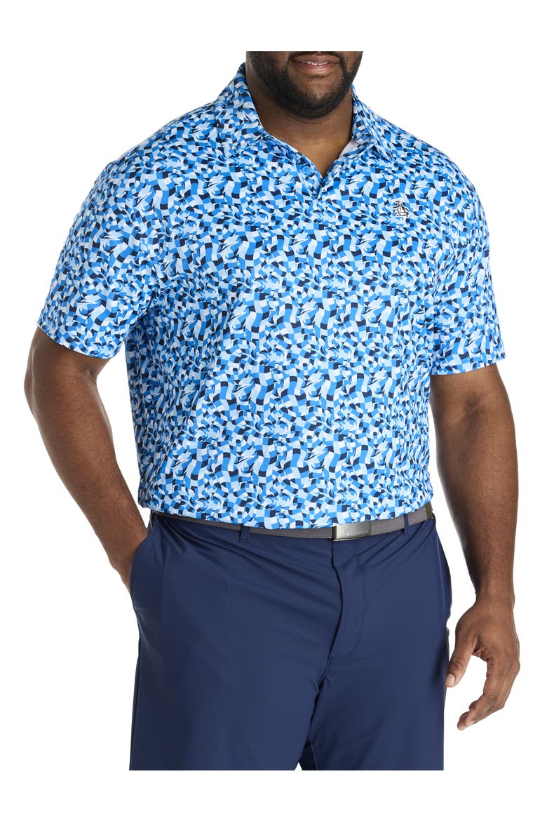 Big & Tall Underwater Mosaic Performance Polo Shirt, Main, color, FRENCH BLUE