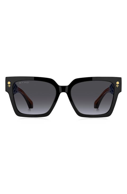 55mm Gradient Rectangular Sunglasses