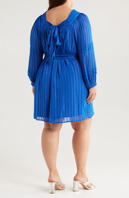 CIEBON CIEBON BERA METALLIC STRIPE LONG SLEEVE DRESS