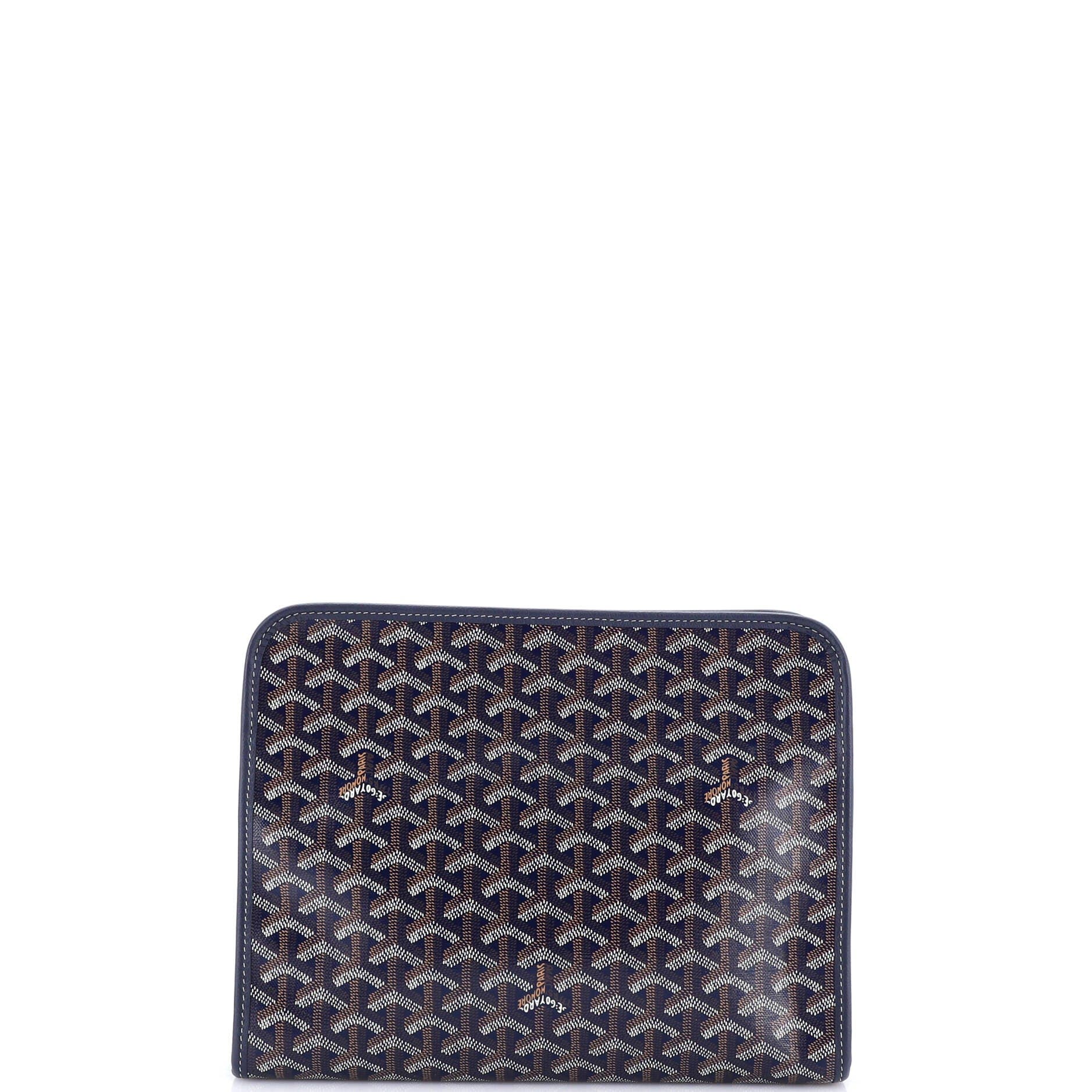 Pre-Owned Goyard Jouvence Toiletry Pouch Coated Canvas GM, Alternate, color, Blue