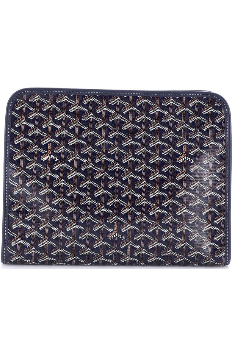 Pre-Owned Goyard Jouvence Toiletry Pouch Coated Canvas GM, Alternate, color, Blue