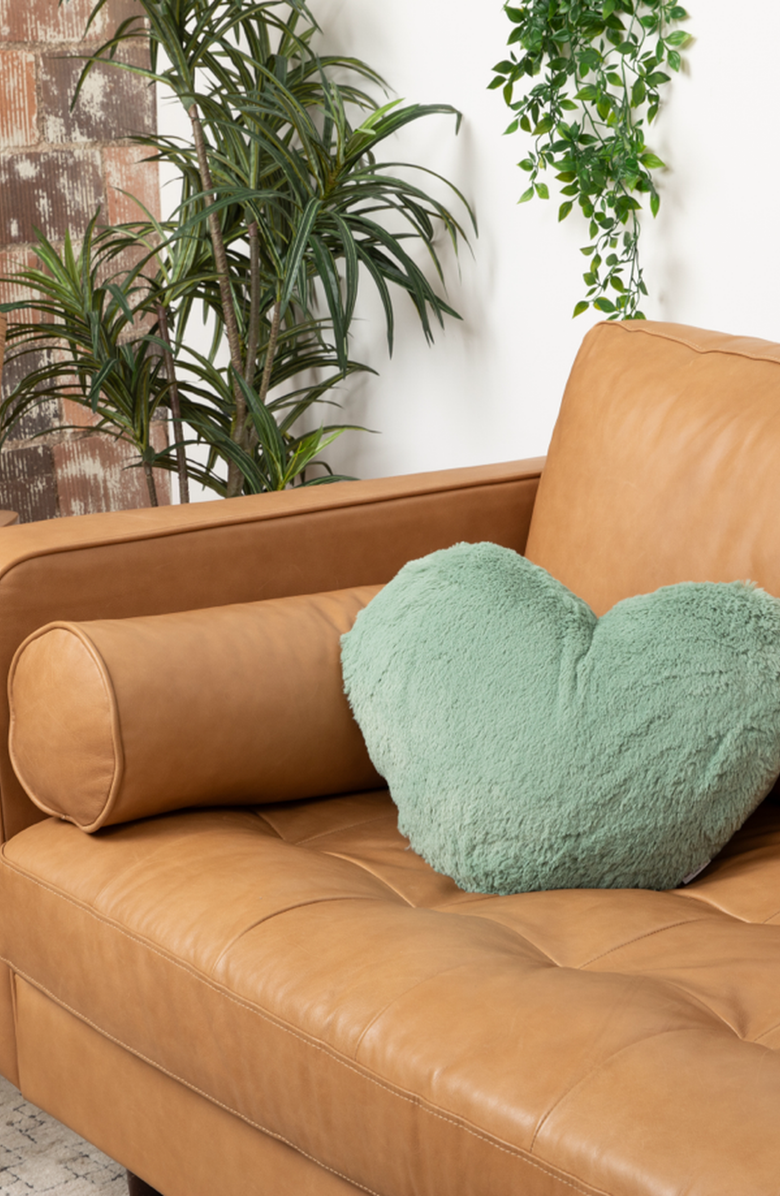 Hugimals World Super Sized Heart to Hug Pillow with Pocket, Alternate, color, Sage