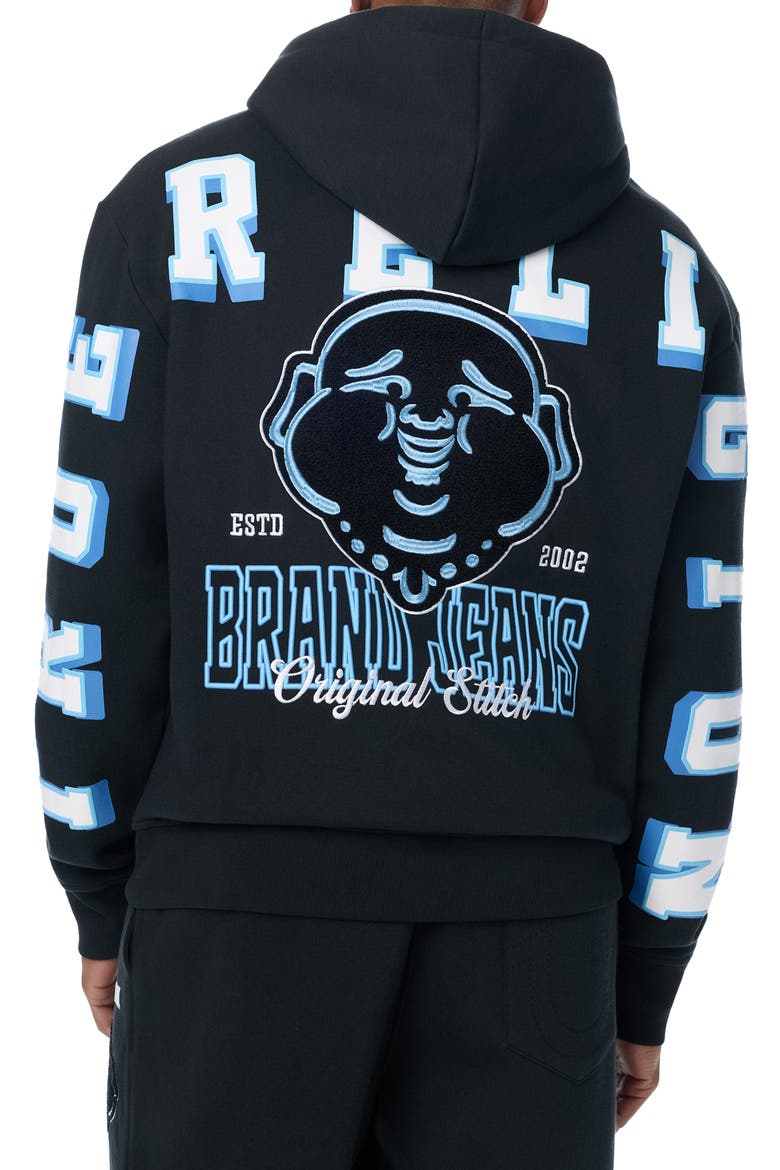 Overt Buddha Logo Full Zip Hoodie, Alternate, color, JET BLACK