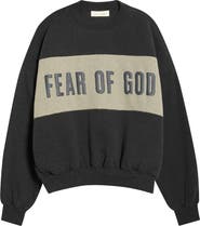 Fear of God Essentials Paneled Relaxed Crop Fleece Sweatshirt