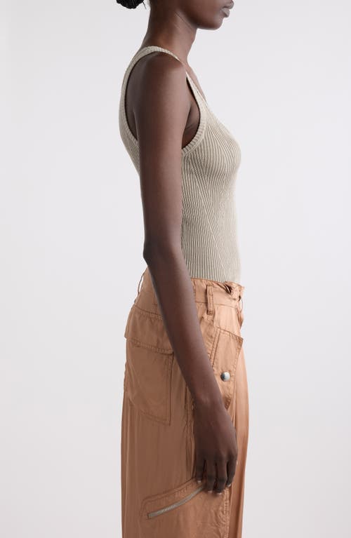 Dries Van Noten Topaz Rib Cotton Sweater Tank In Light Grey