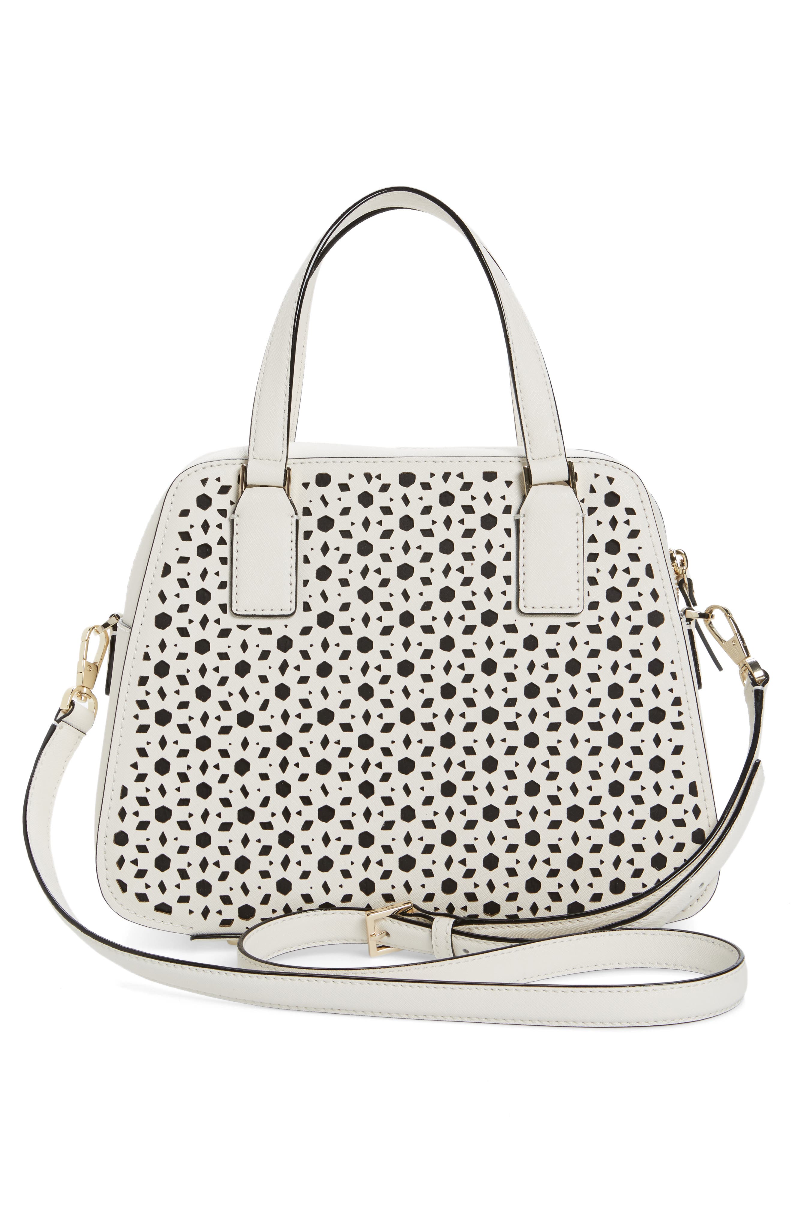 cameron street perforated little babe leather satchel, Alternate, color, CEMENT