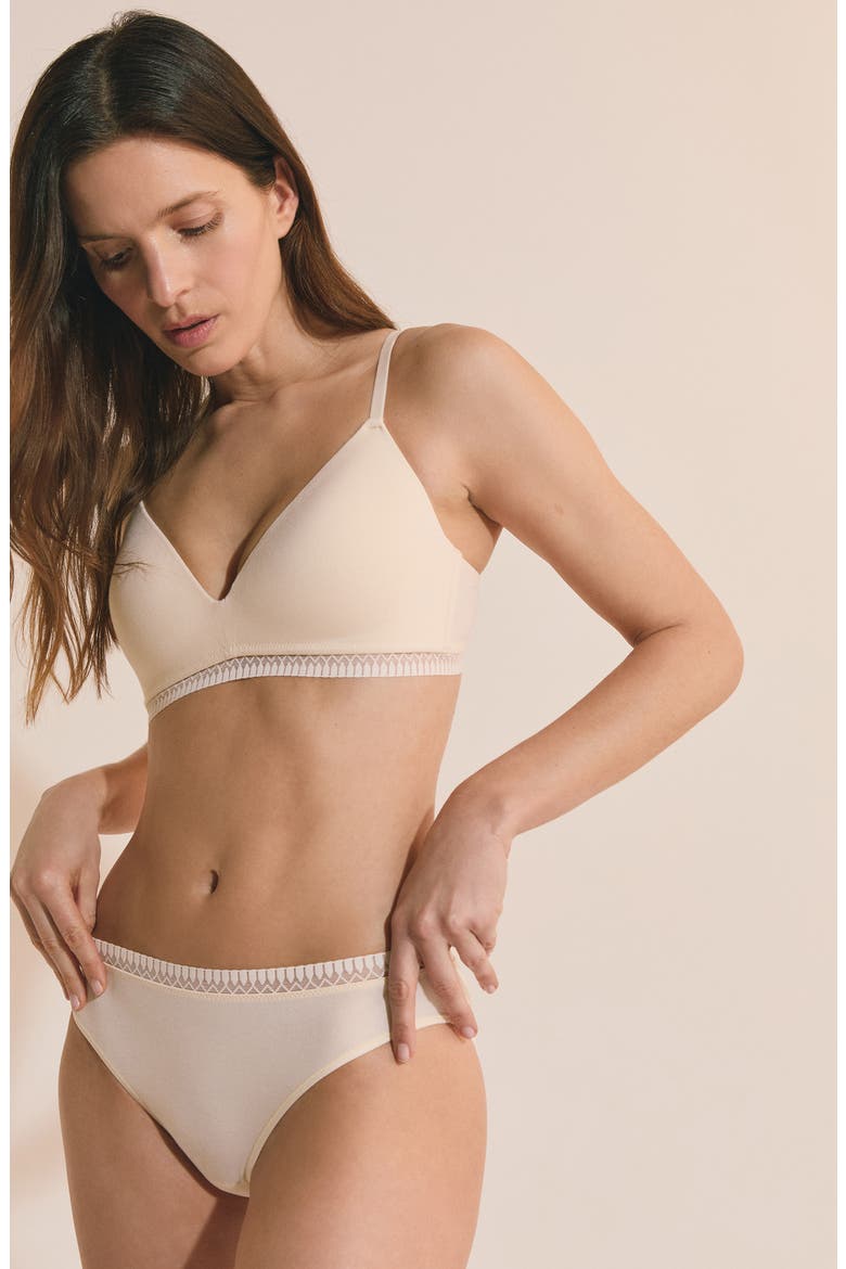 Happily Stretch Cotton High Cut Briefs, Alternate, color, VANILLA