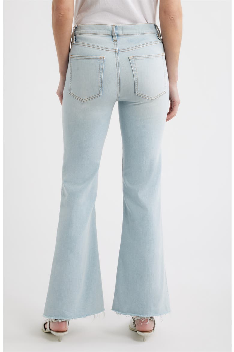 The Icon Raw Hem Flare Jeans, Alternate, color, PREEN RAW AFTER