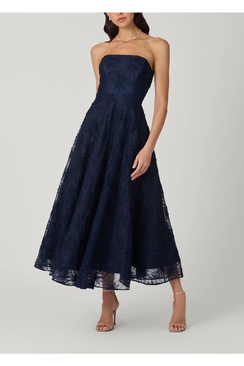 Midnight McCall Embroidered Mesh Dress, Main, color, Navy