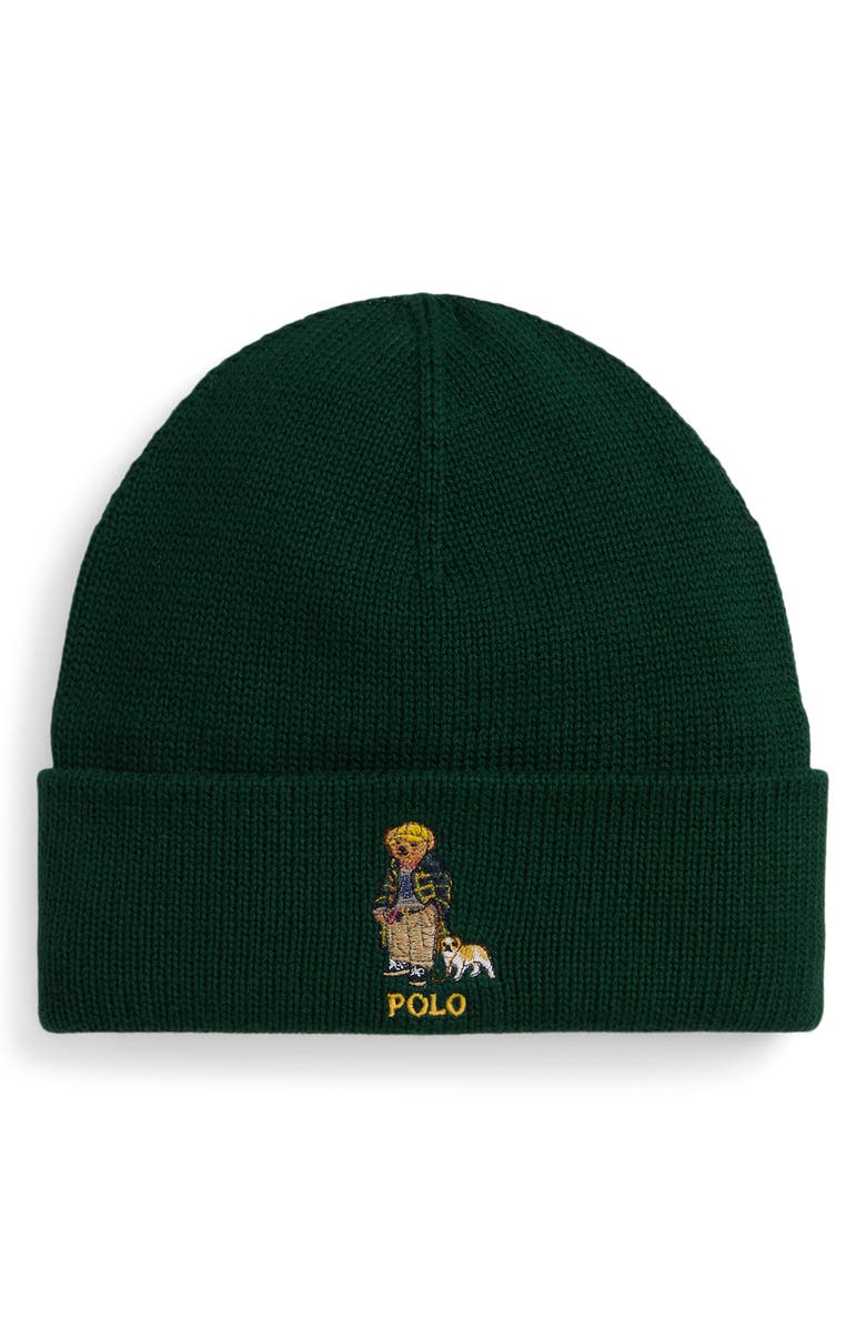 Polo Ralph Lauren Cotton Knit Beanie, Main, color, Moss Agate