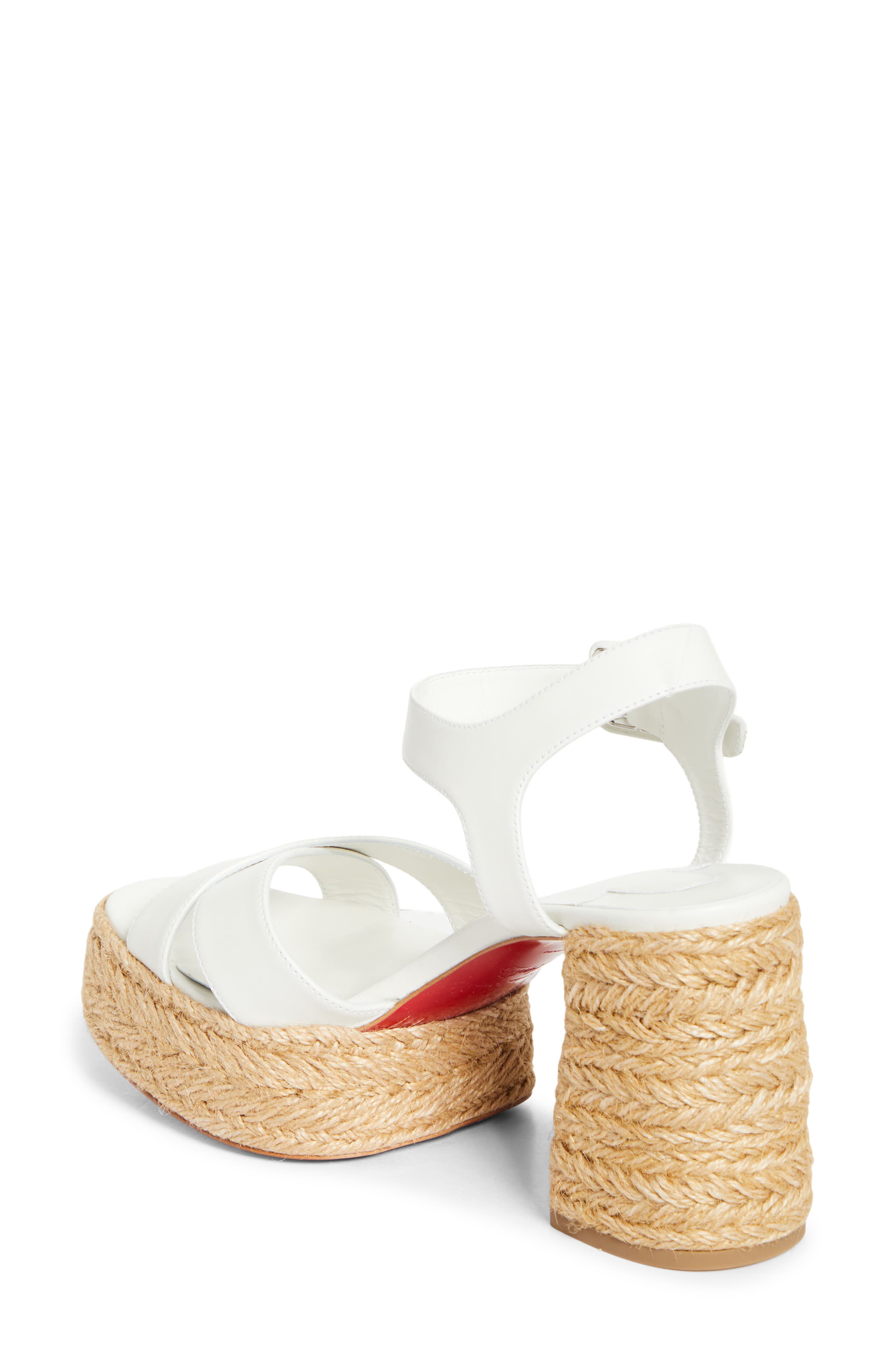 Christian Louboutin Calakala Espadrille Platform Sandal, Alternate, color, Bianco/ Lin Bianco