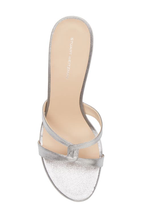 Stuart Weitzman Soiree Sleek 75 Sandal In Argento