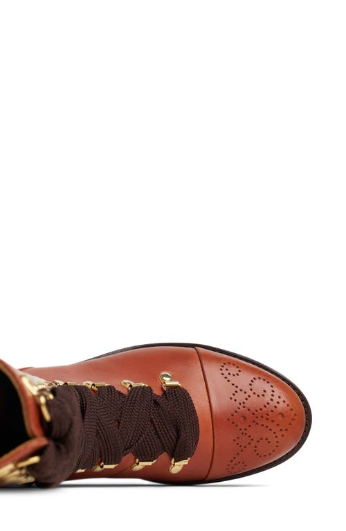 The Office Of Angela Scott Mrs. Blake Knee High Lace-up Boot In Brown