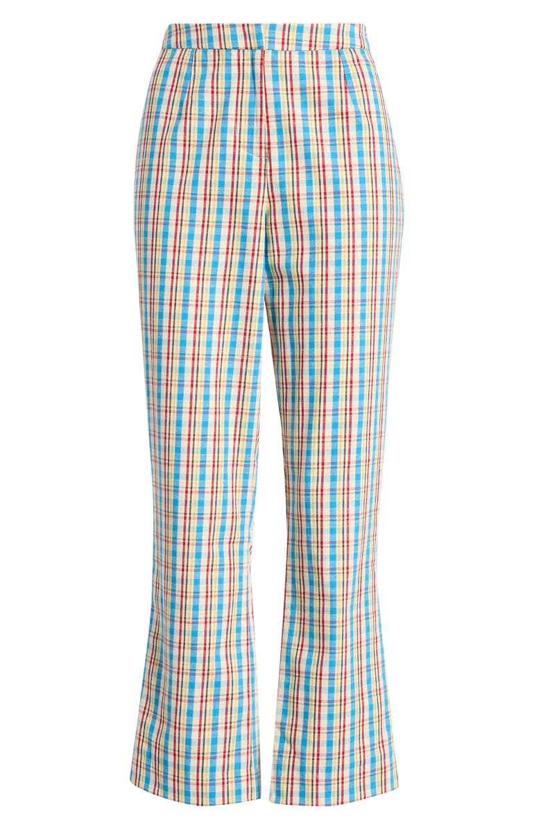 Faithfull the Brand Iria Check Cotton & Linen Capri Pants, Alternate, color, Sofia Check