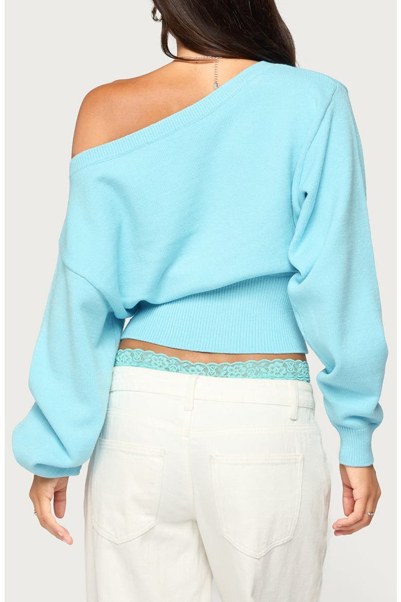 Ravenna Off the Shoulder Sweater, Alternate, color, TURQUOISE