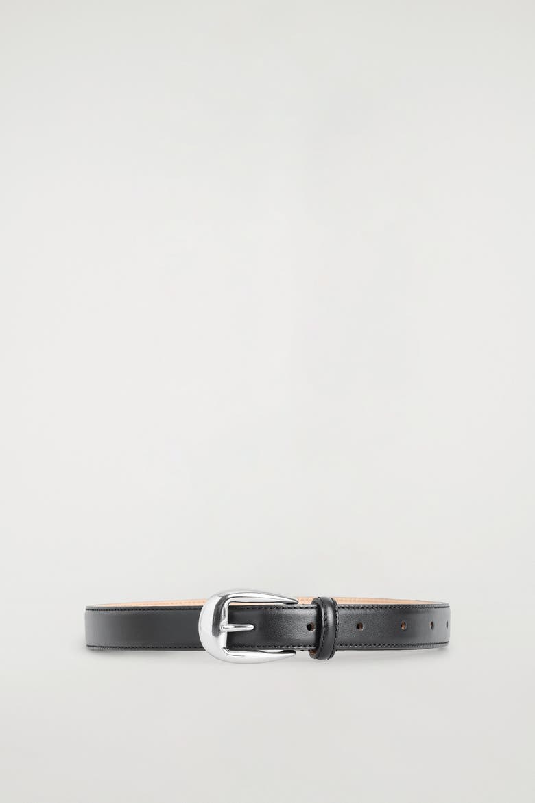 Leather Western Belt, Main, color, BLACK / SILVER