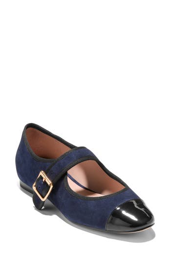 Cole Haan Raquelle Mary Jane Ballet Flat In Midnight Moon / Black Patent