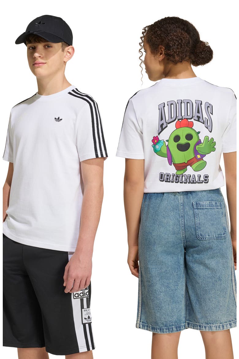 x Brawl Stars Cotton Graphic T-Shirt, Alternate, color, WHITE/ GREY TWO