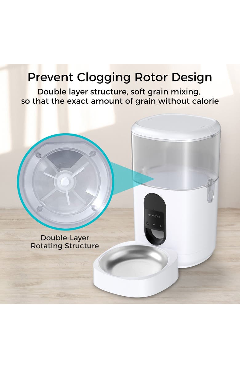 Eco4Life Smart WiFi Pet Feeder Automatic Food Dispenser, Alternate, color, White