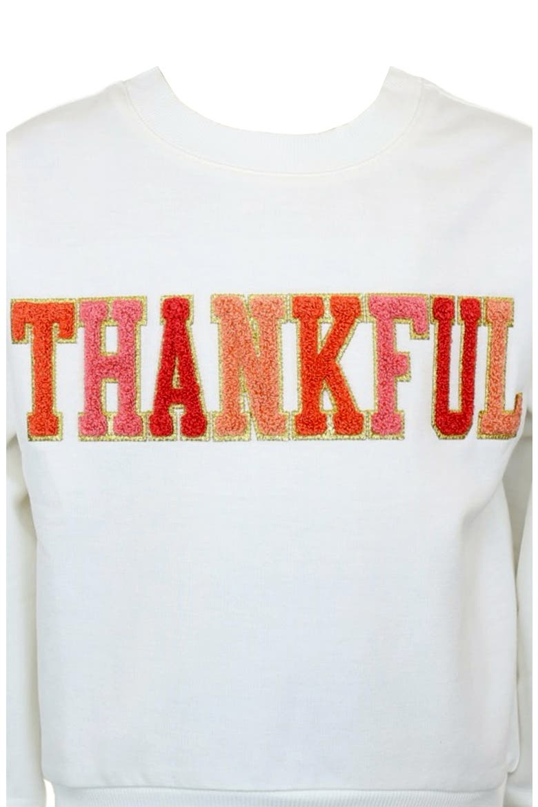 Kids' Thankful Sweatshirt, Alternate, color, IVORY