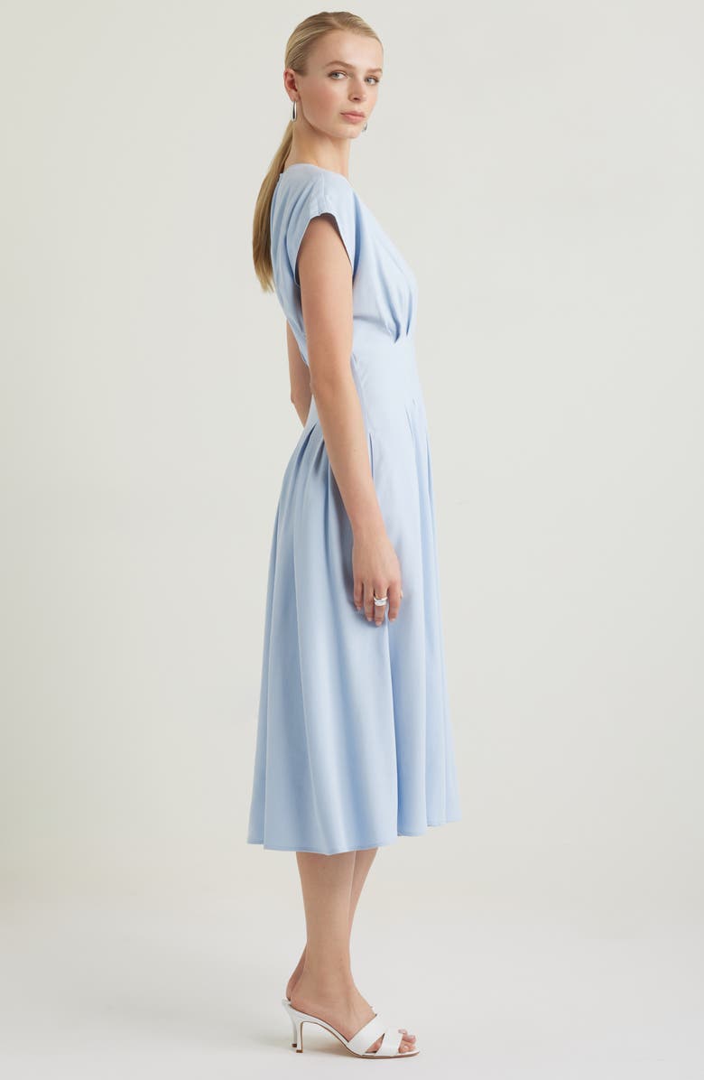 Nordstrom Pleated Midi Dress, Alternate, color, Blue Skyway