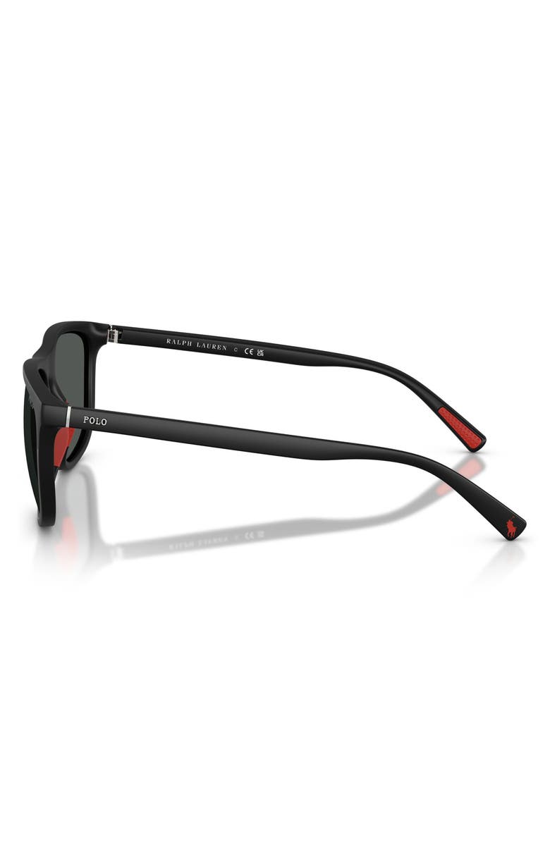 Polo Ralph Lauren 57mm Pillow Sunglasses, Alternate, color, Matte Black / Dark Grey