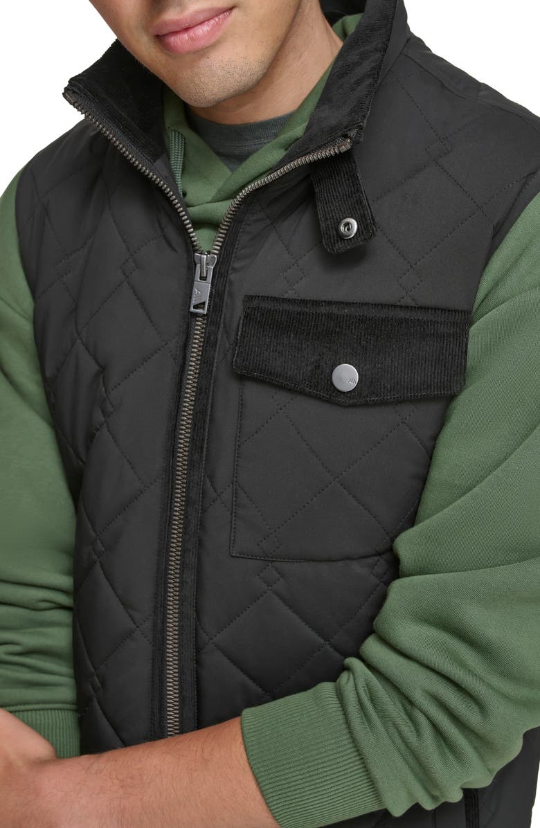 Andrew Marc Barnet Water Resistant Quilted Vest, Alternate, color, Black