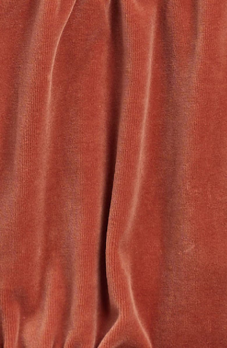 QUINCY MAE Wendy Organic Cotton Velour Bodysuit, Alternate, color, Cranberry