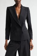 Dries Van Noten Beaura Double Breasted Wool & Mohair Twill Blazer