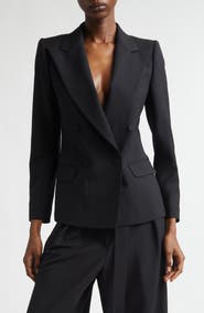 Dries Van Noten Beaura Double Breasted Wool & Mohair Twill Blazer
