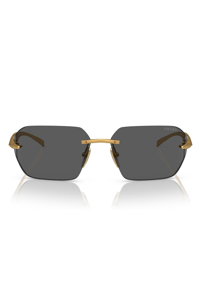 Prada 71mm Irregular Sunglasses, Main, color, 