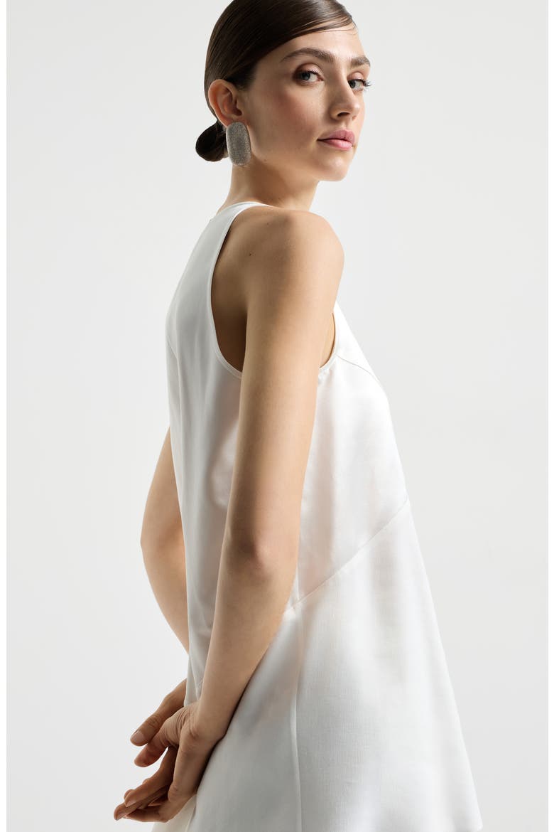 Satin top, Alternate, color, White
