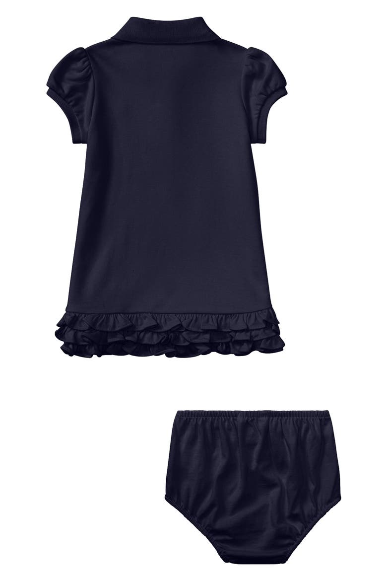 'Cupcake' Ruffle Hem Polo Dress & Bloomers, Alternate, color, REFINED NAVY