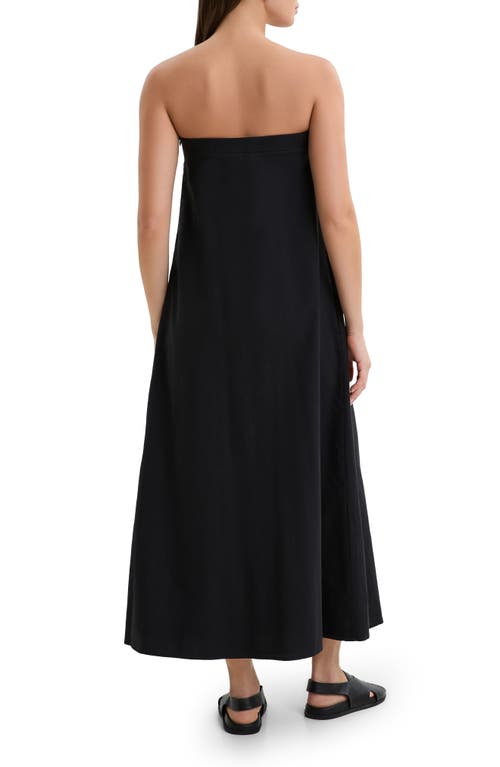 Marcella Aine Cotton & Linen Voile Dress In Black