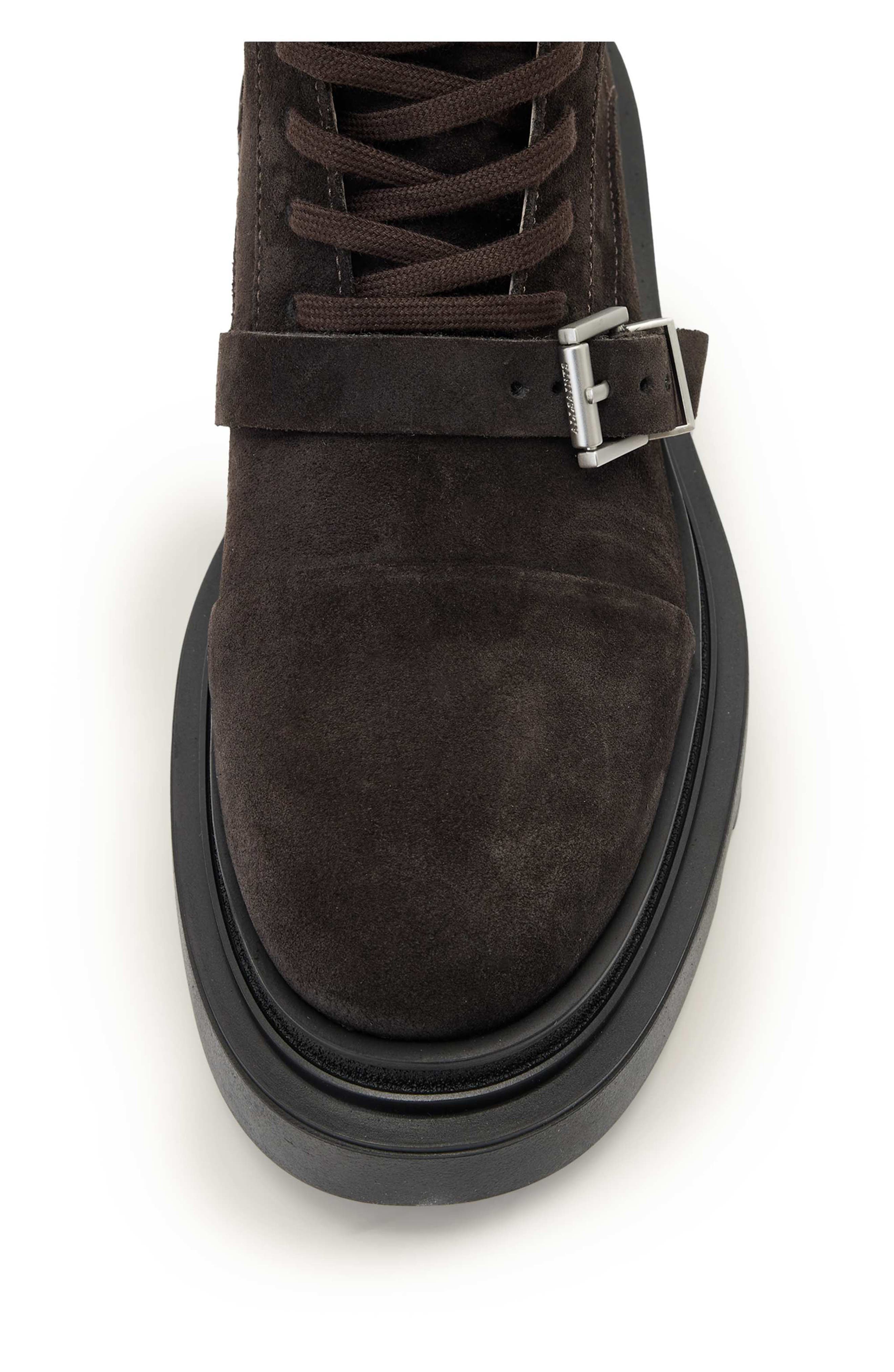 AllSaints Astrid Lugged Suede Boot, Alternate, color, Bitter Brown