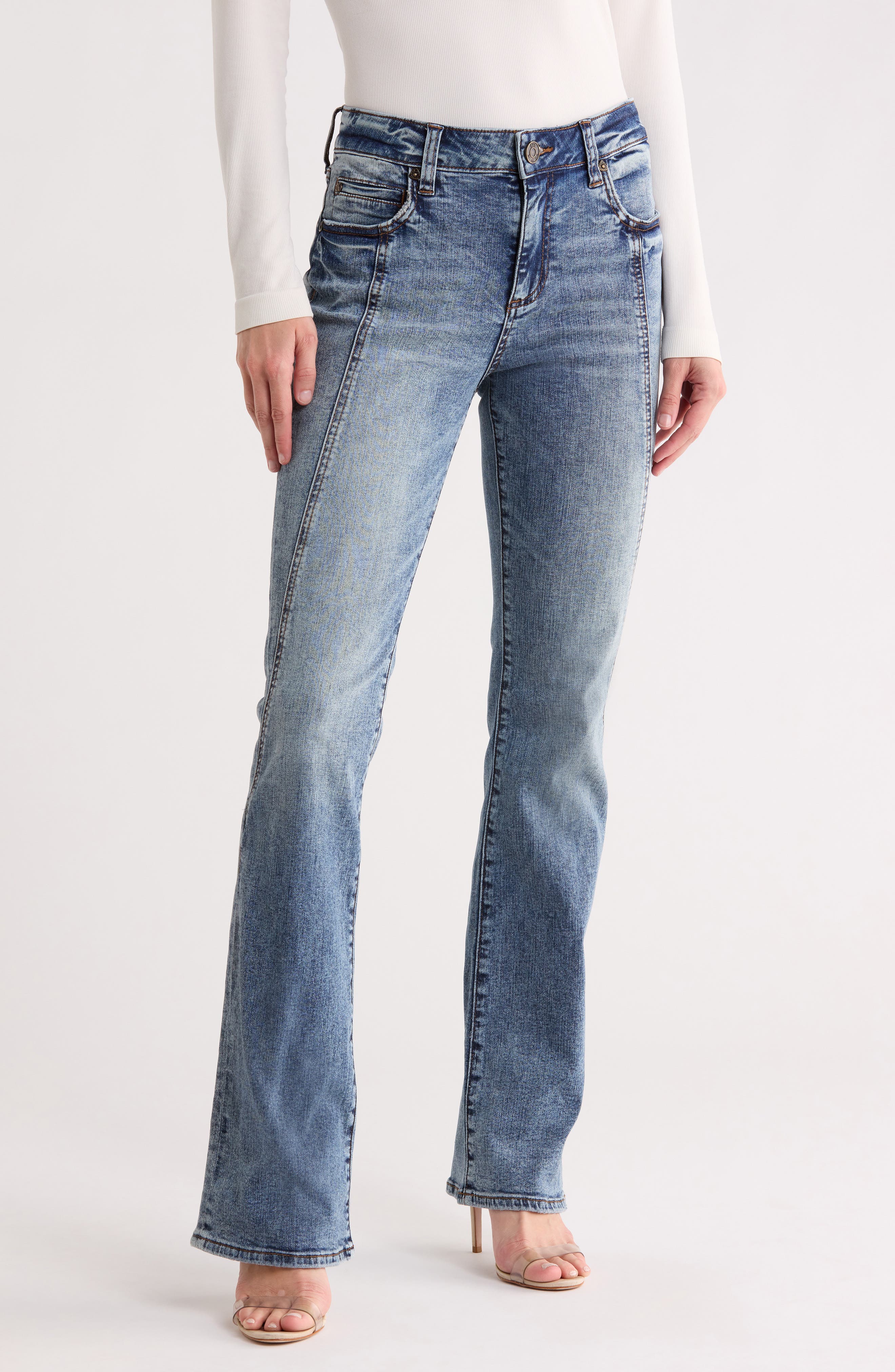 KUT from the Kloth Nicole Seamed High Waist Bootcut Jeans