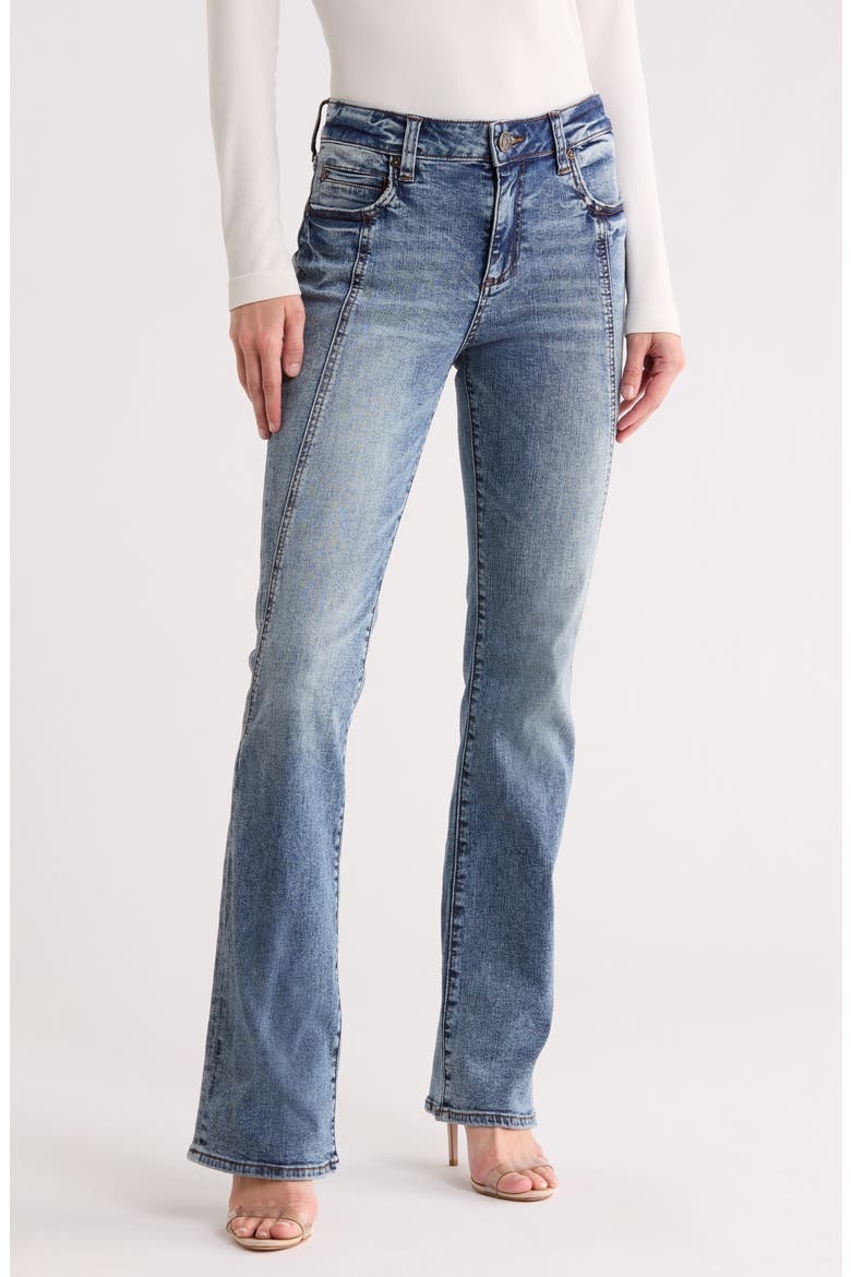 Nicole Seamed High Waist Bootcut Jeans, Main, color, DAPHNE