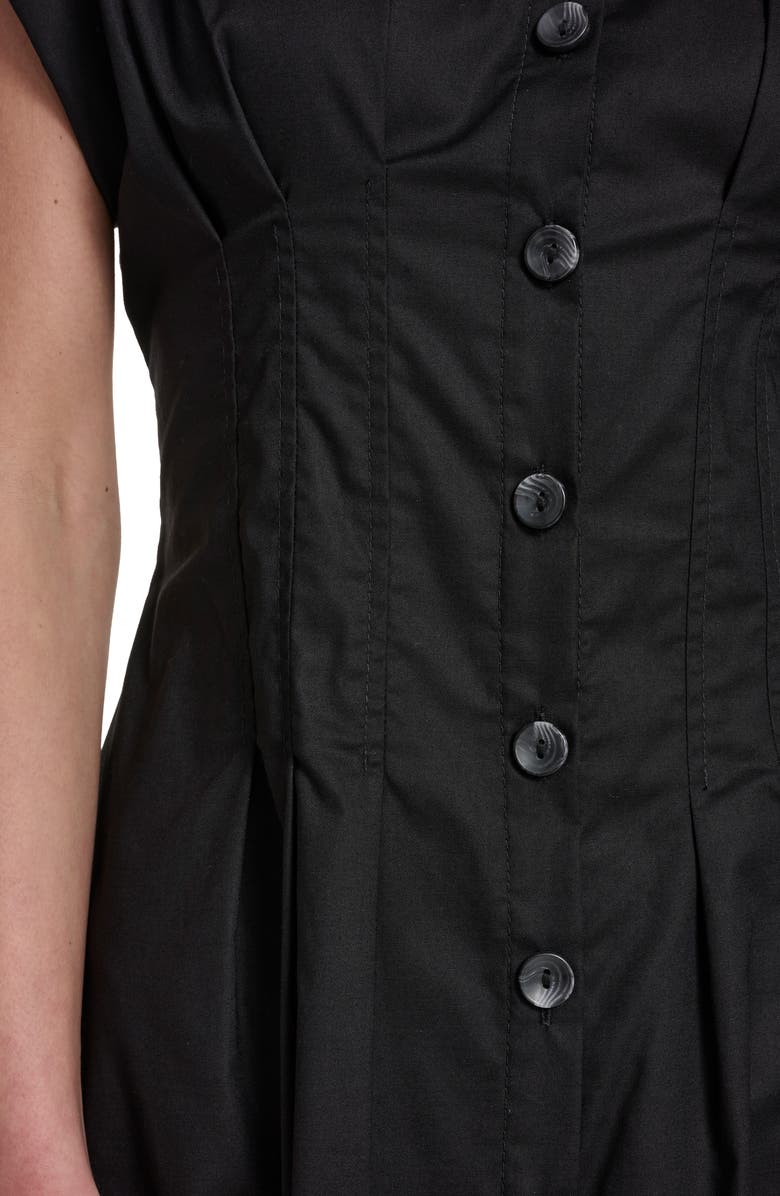 Calvin Klein Pintuck Fit and Flare Shirtdress, Alternate, color, Black