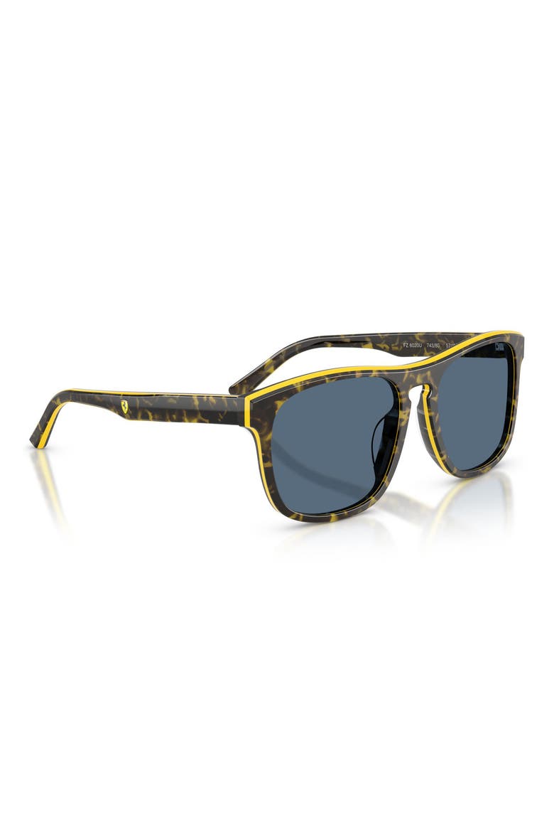 57mm Square Sunglasses, Alternate, color, GREY HAVANA/YELLOW/ DARK BLUE