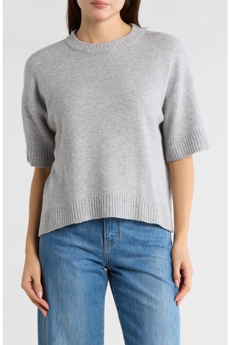 Drop Shoulder T-Shirt Sweater, Main, color, GREY HEATHER